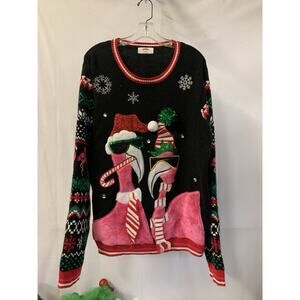 Ugly Christmas Sweater Xmas Size Xl Flamingo